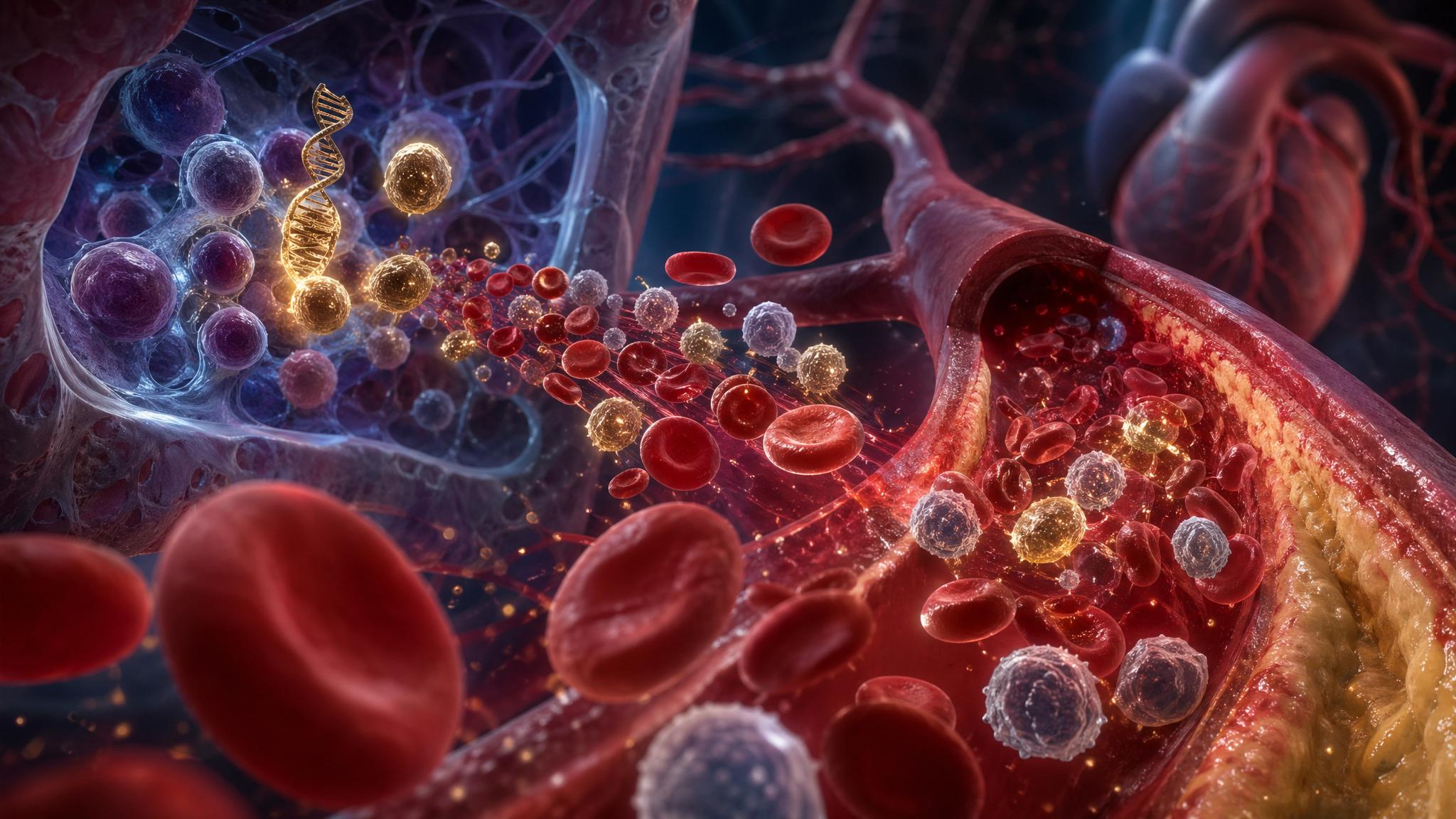 Healthcare Discovery clonal hematopoiesis cardiovascular risk showing mutated blood stem cells and artery inflammation