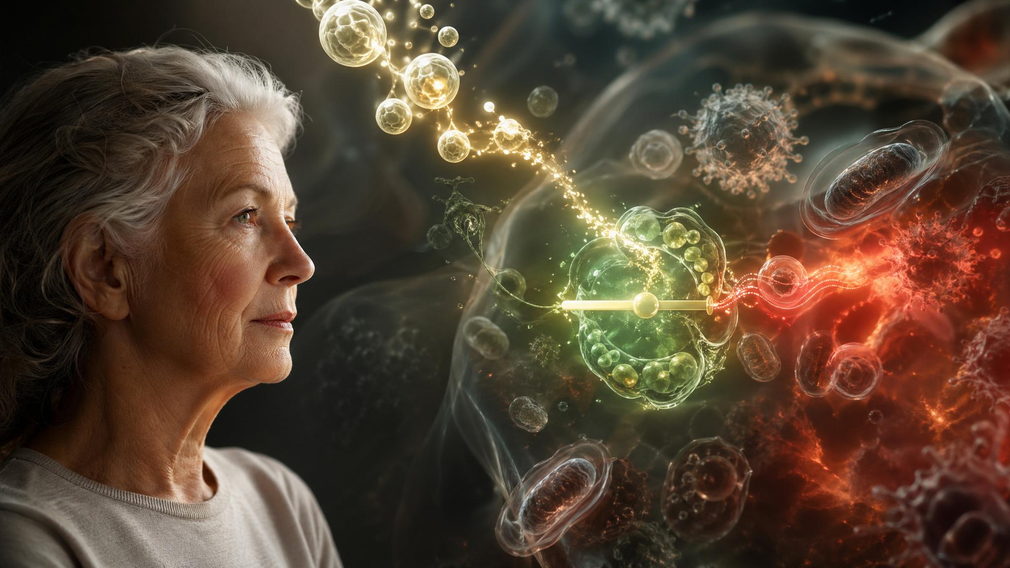 Healthcare Discovery glycolytic metabolite PEP aging inflammation cGAS STING pathway showing metabolic brake on inflammaging