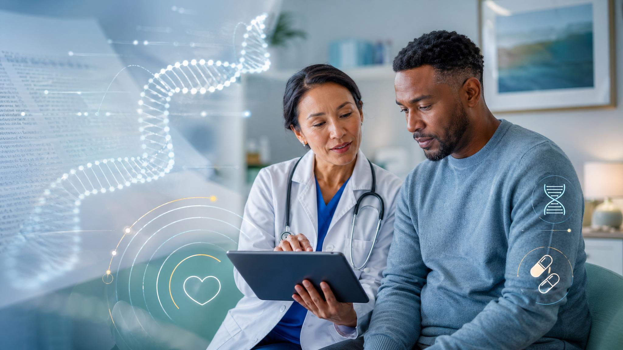 Healthcare Discovery polygenic risk scores precision prevention 2026 showing genomic risk entering clinical care