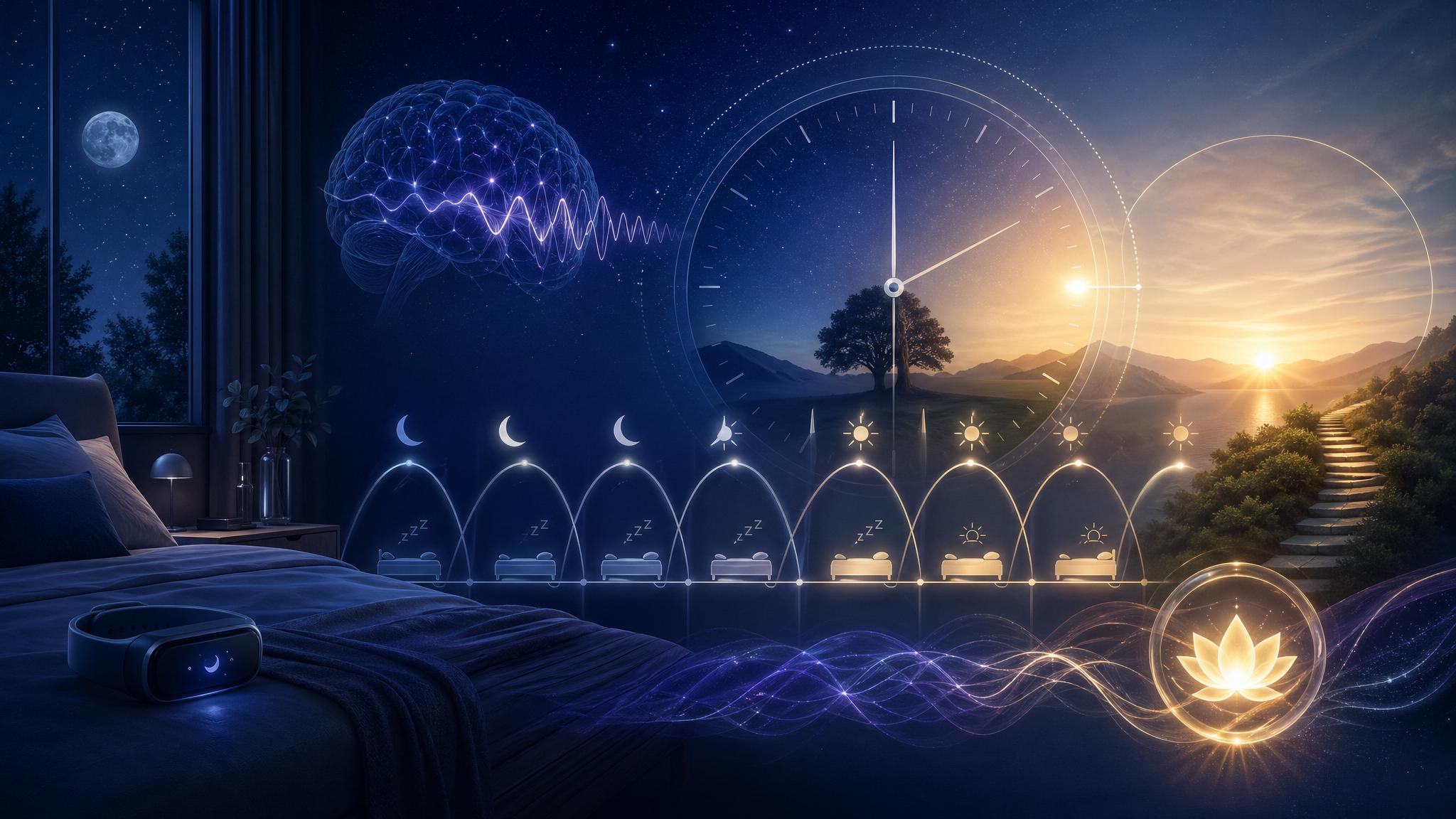 Consistent sleep timing and circadian rhythm stability represented by sleep-wake arcs and slow-wave brain patterns