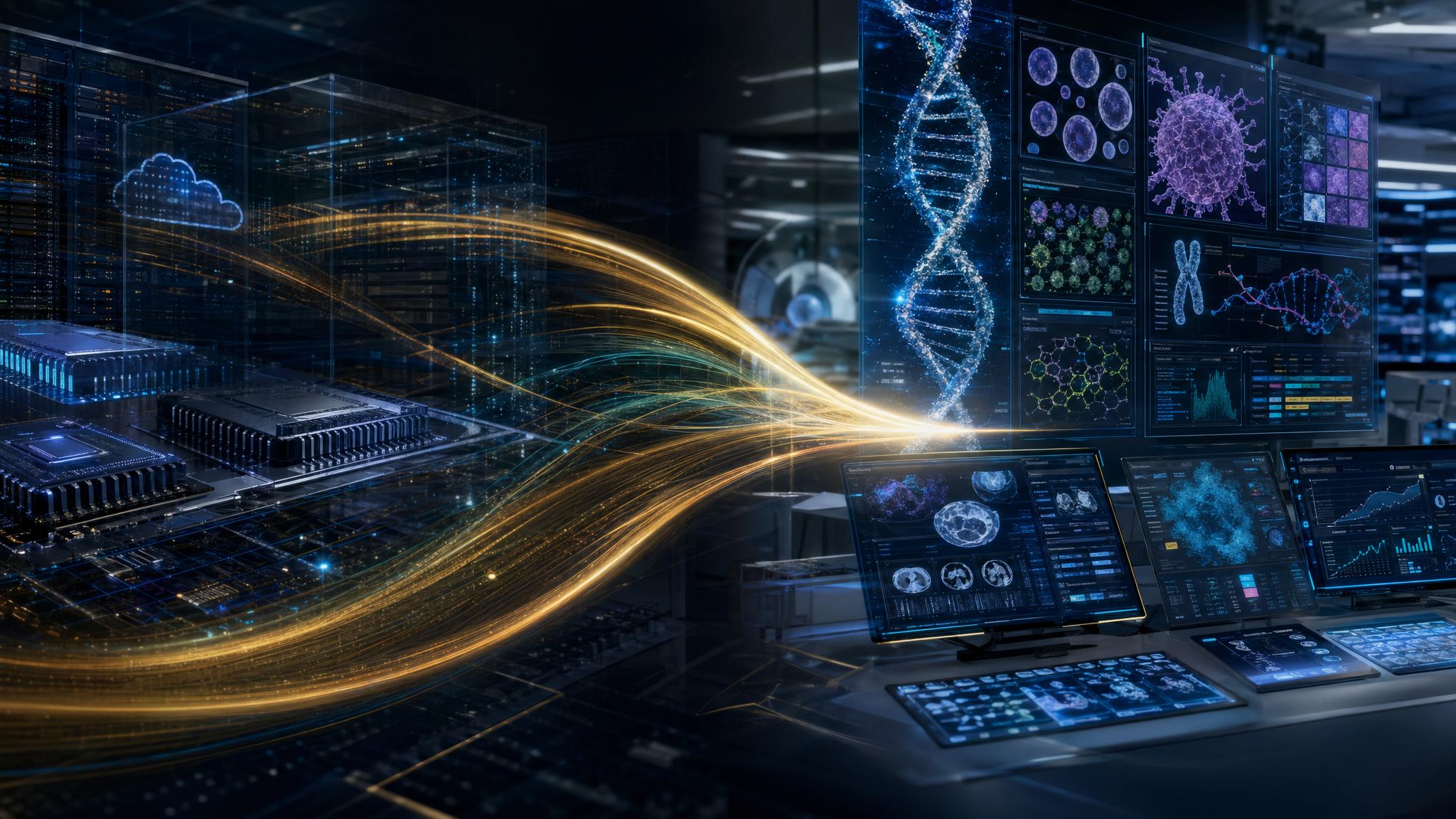 Healthcare Discovery smart money rotating into healthcare AI and precision medicine showing capital flowing from big tech to genomics