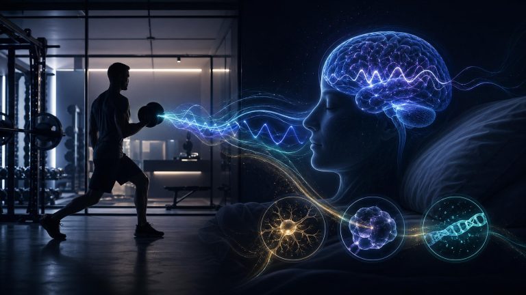 Strength training signals flowing into deep sleep waves and recovery biology