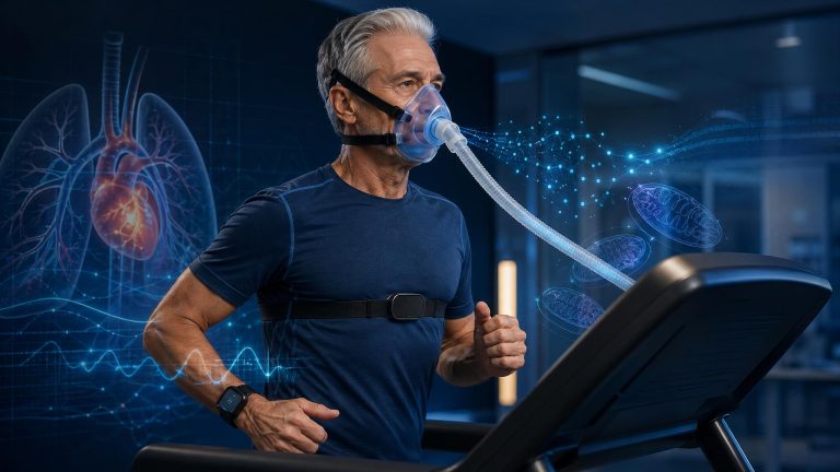 VO2 max testing and oxygen metabolism illustrating cardiorespiratory fitness as a longevity biomarker | Healthcare Discovery