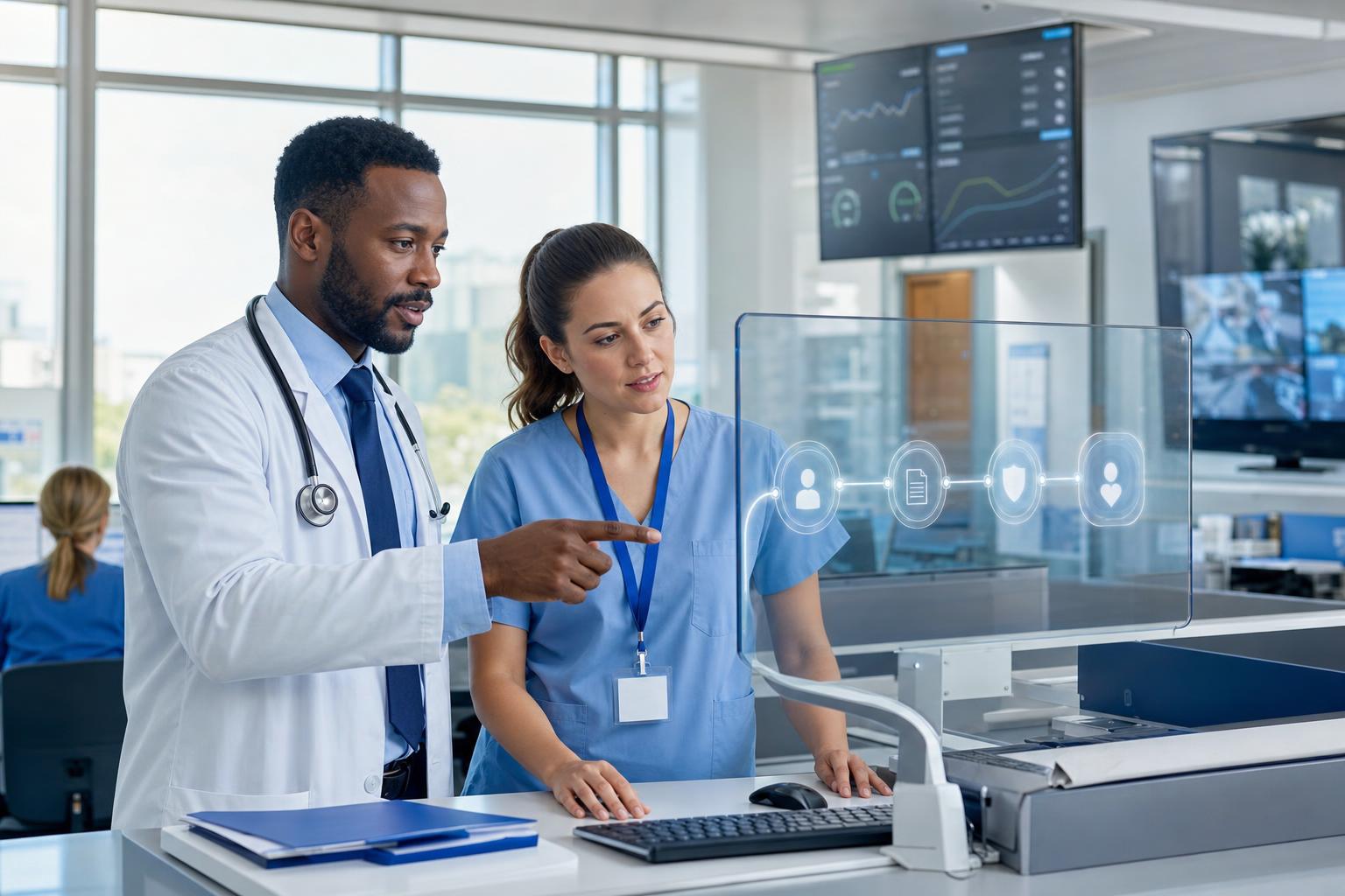 Healthcare AI navigation concept showing prediction moving into patient care action