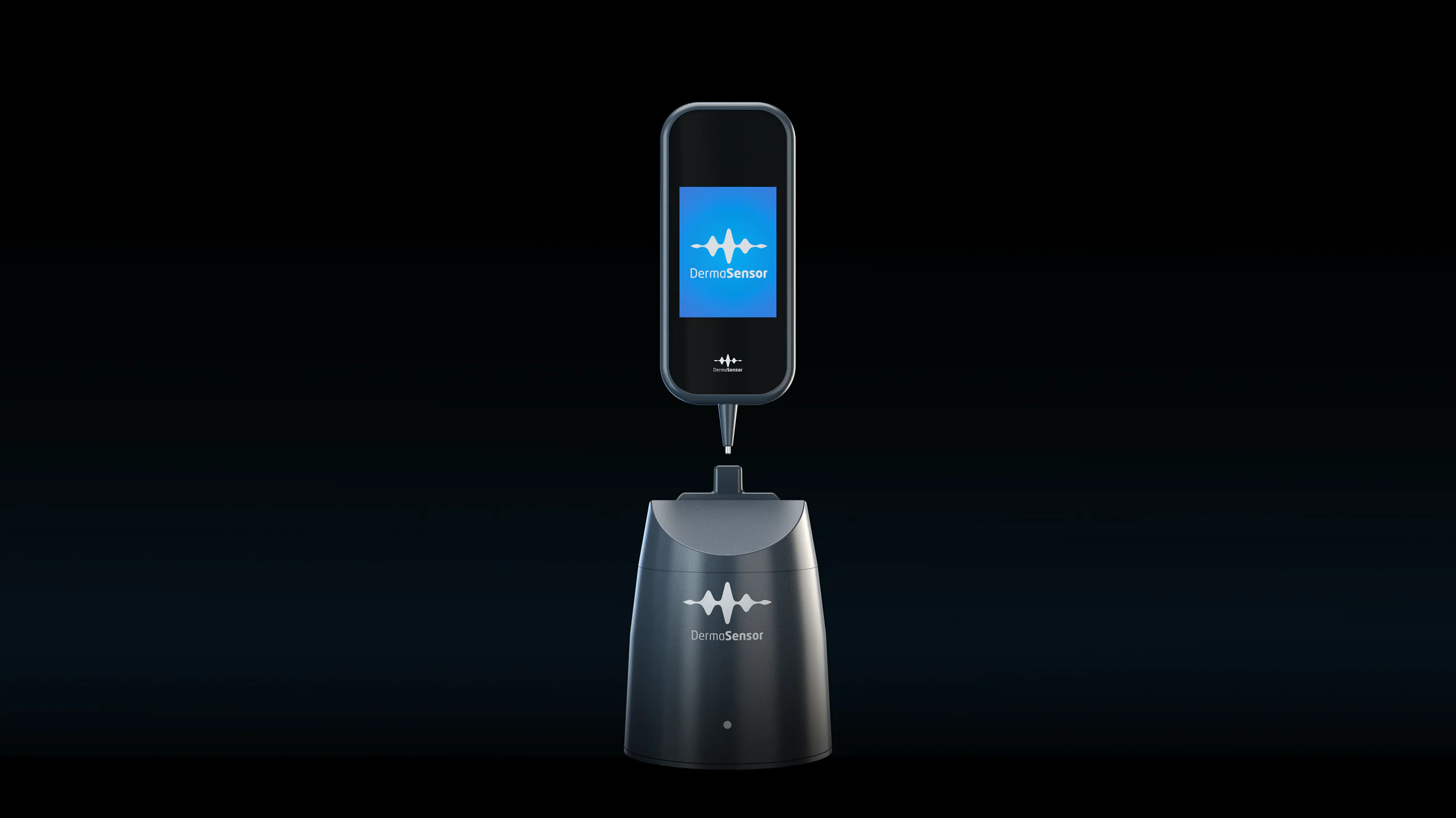 DermaSensor handheld AI skin cancer assessment device with charging dock