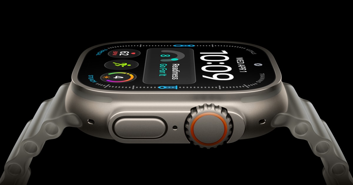 Apple Watch Ultra 4 with its rugged 49mm titanium case and Action button