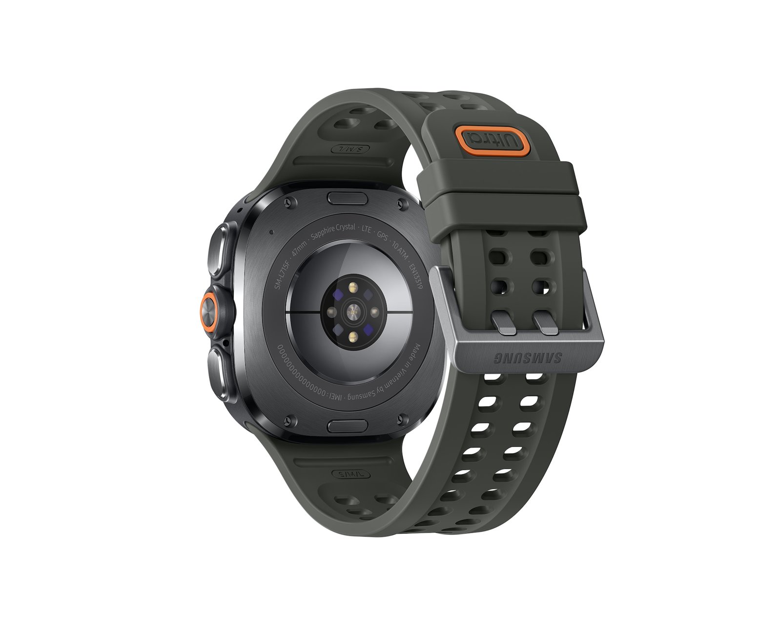 Back of the Samsung Galaxy Watch Ultra 2 showing its health sensor array